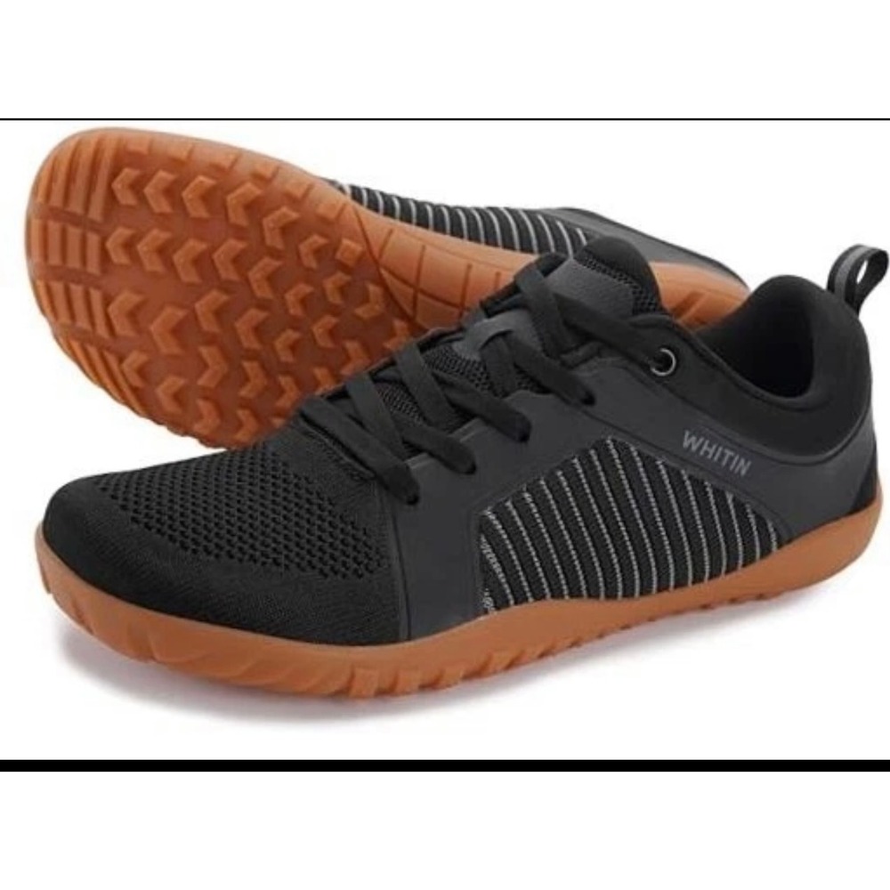 Whitin Mens Minimalist Trail Running Shoes Black Gum Sole Barefoot Sneakers‎ W51
